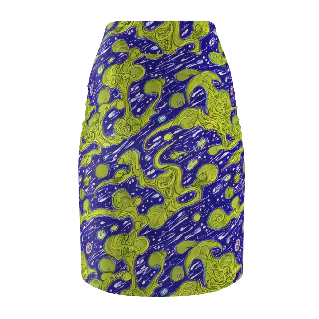 Lime Current on Pencil Skirt — Back