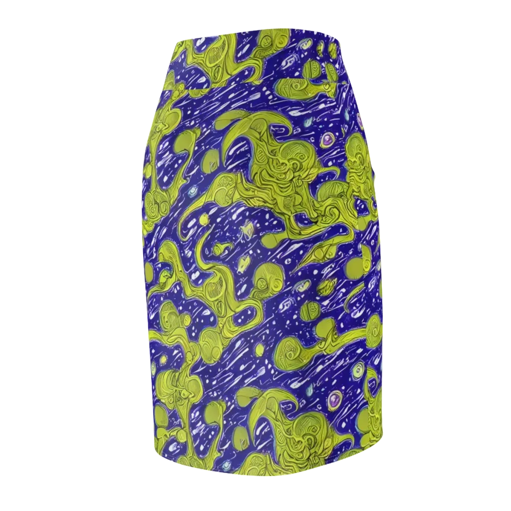 Lime Current on Pencil Skirt — Back Side