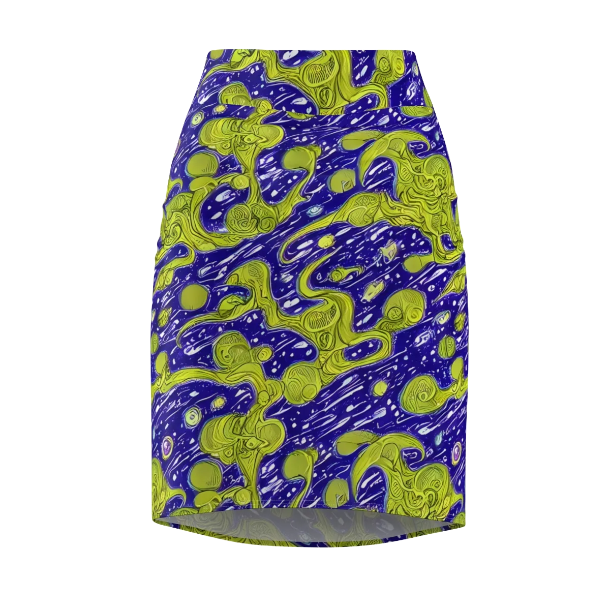 Lime Current on Pencil Skirt — Front
