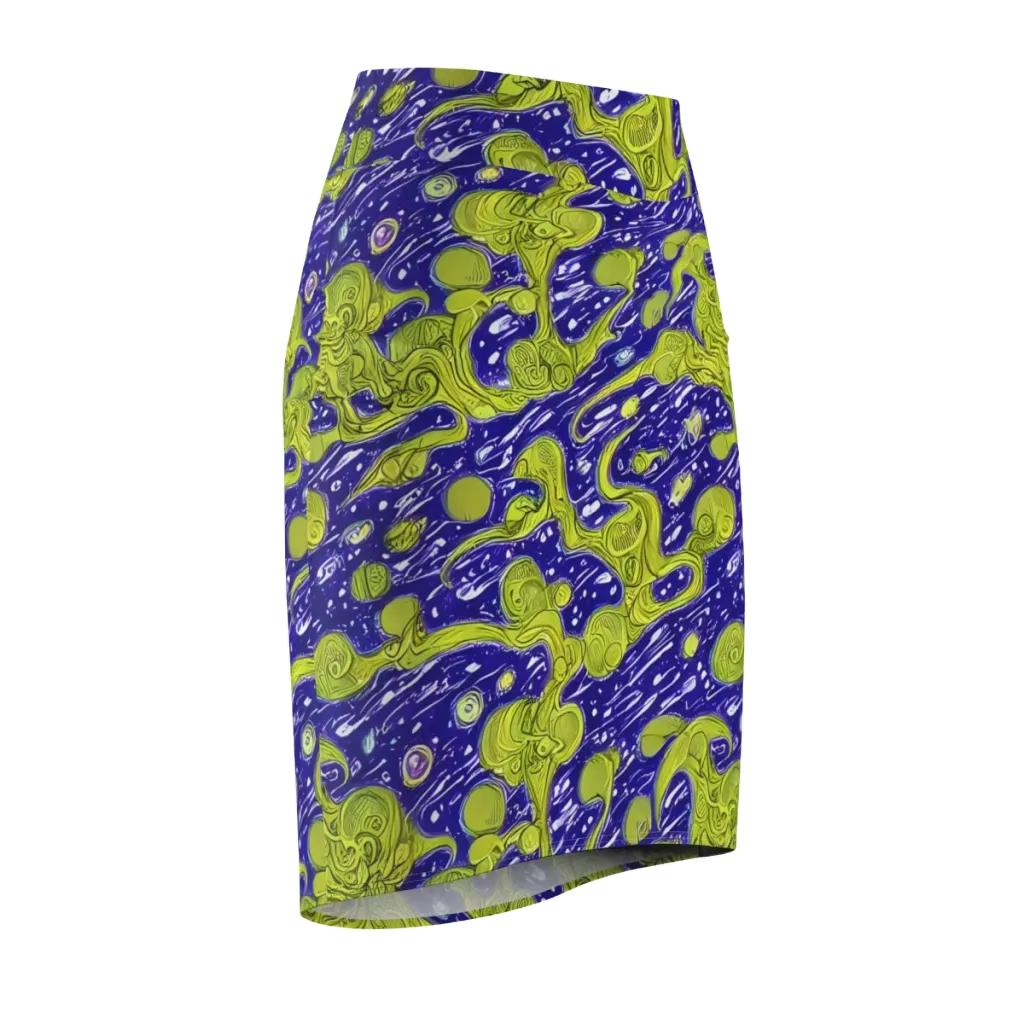 Lime Current on Pencil Skirt — Front Side