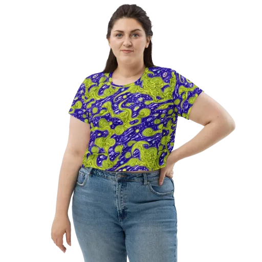 Lime Current on a Crop Tee
