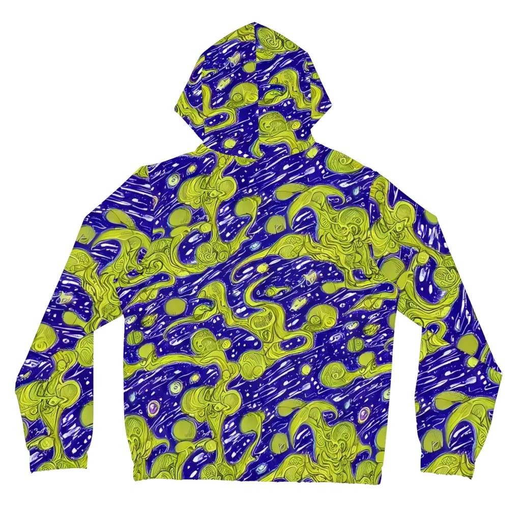 Lime Current on Women's Full-Zip Hoodie — Back