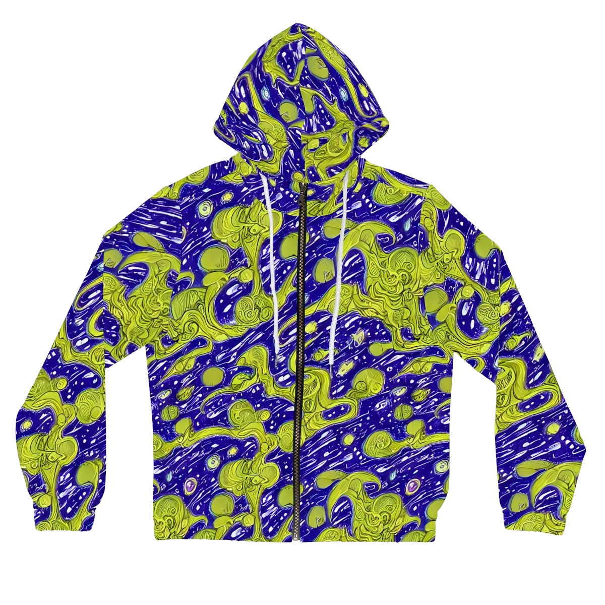 Lime Current on Women's Full-Zip Hoodie — Front
