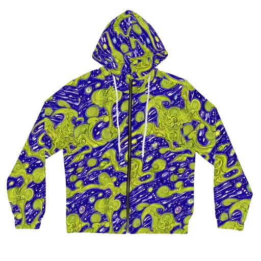 Lime Current on a Women's Full-Zip Hoodie