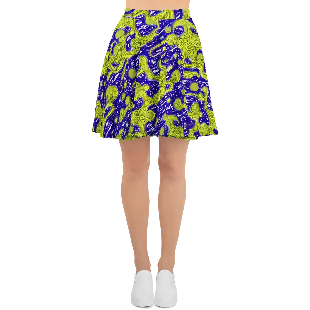 Lime Current on Skater Skirt — Front