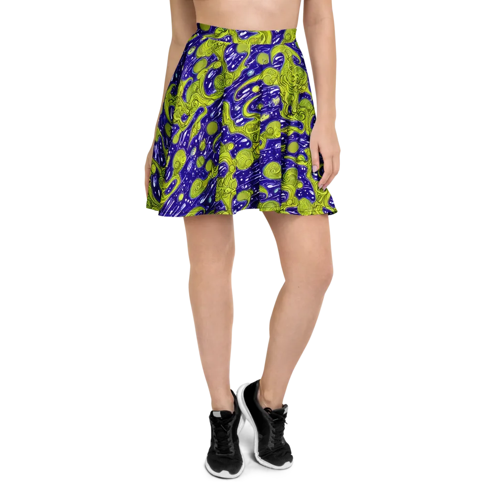 Lime Current on Skater Skirt — Front