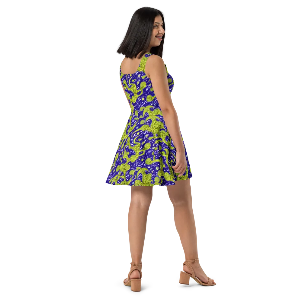 Lime Current on Skater Dress — Right