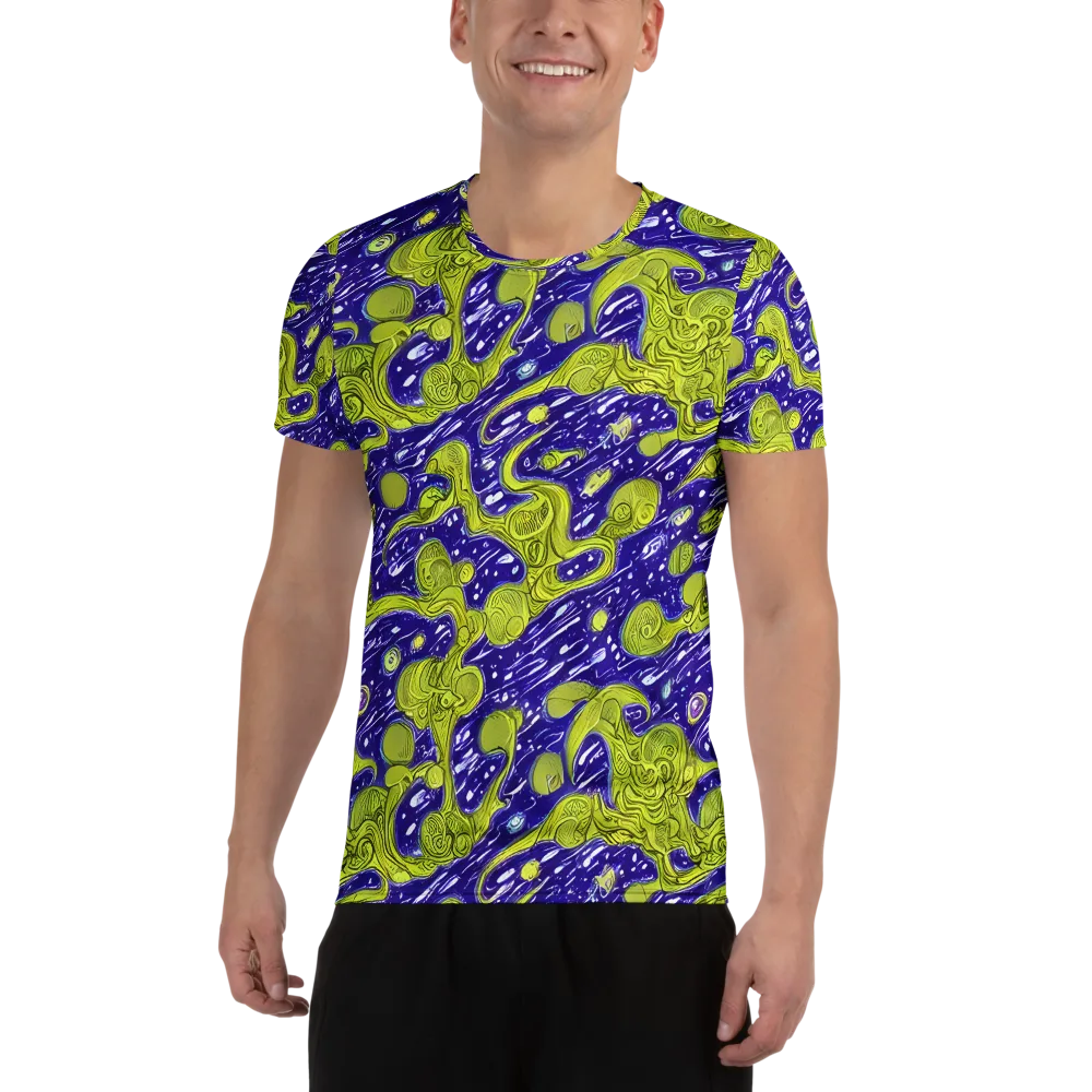 Lime Current on Men's Athletic T-Shirt — Front