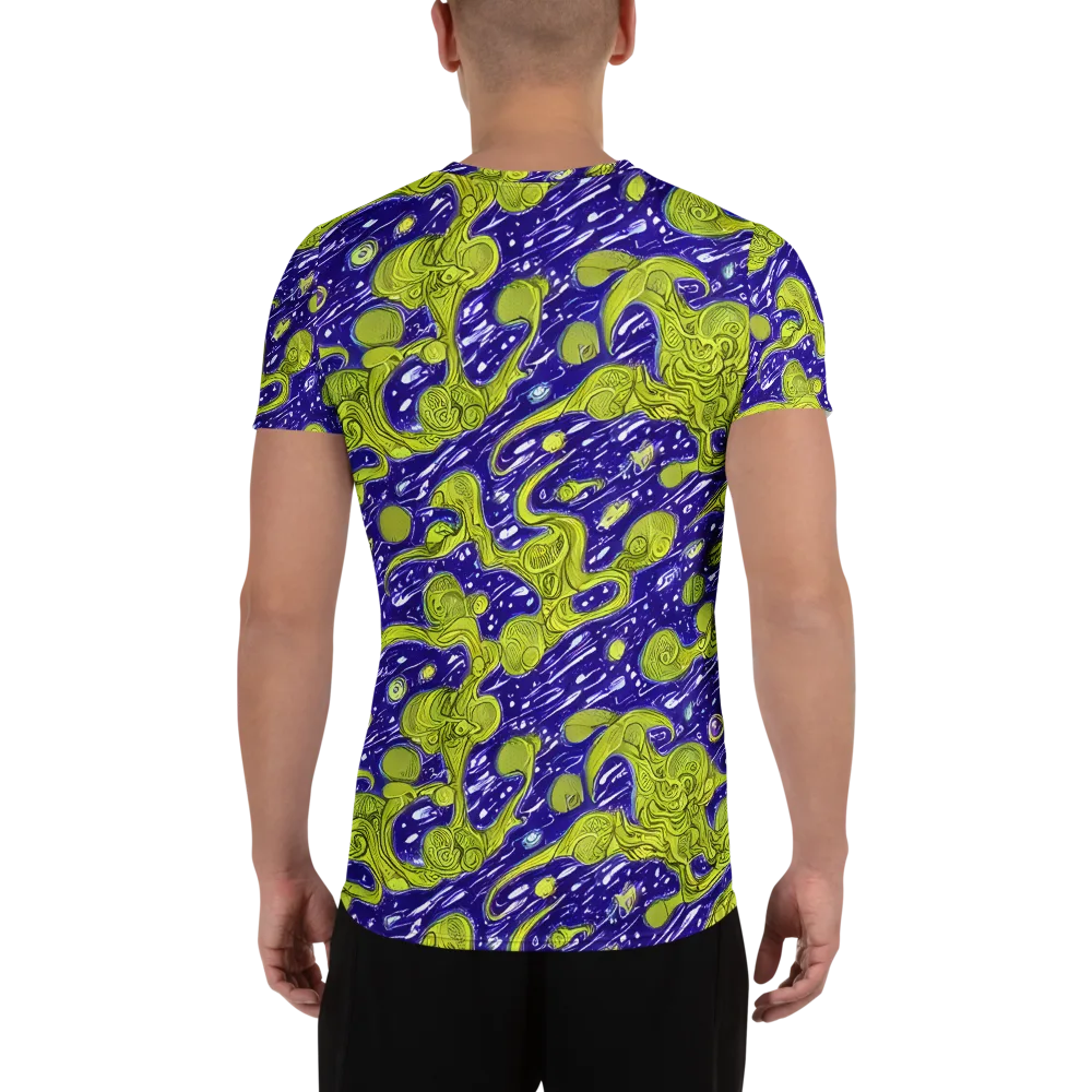 Lime Current on Men's Athletic T-Shirt — Back