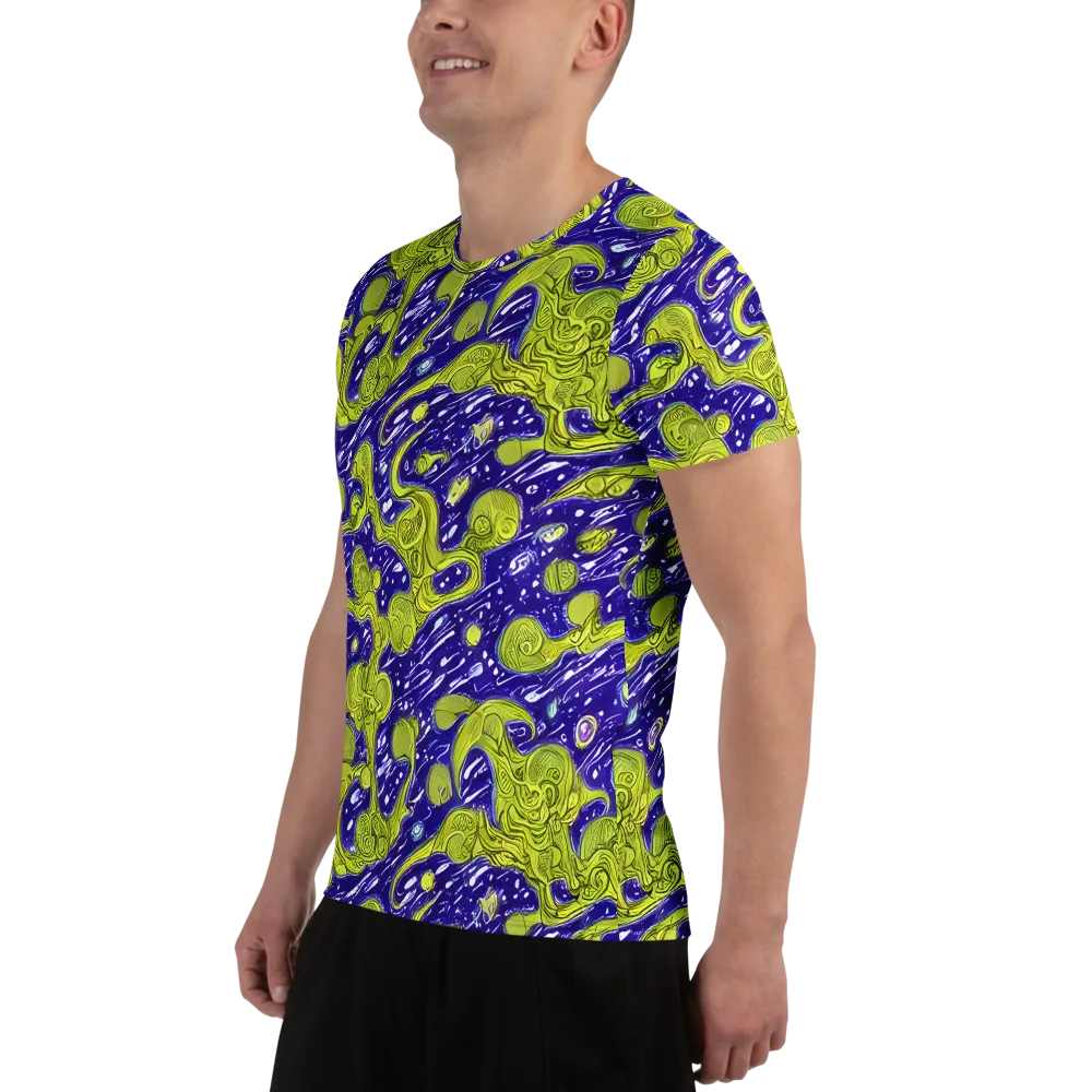 Lime Current on Men's Athletic T-Shirt — Left