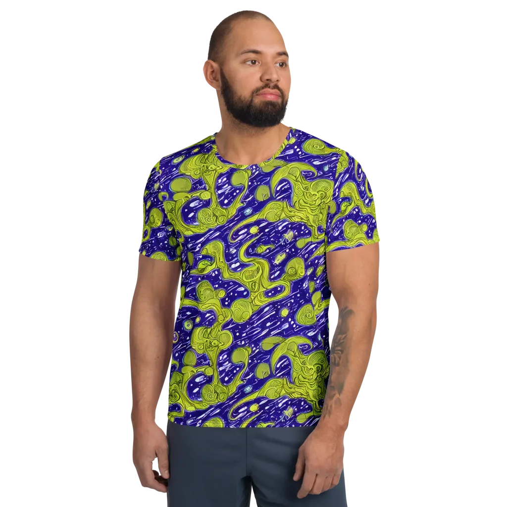 Lime Current on Men's Athletic T-Shirt — Front