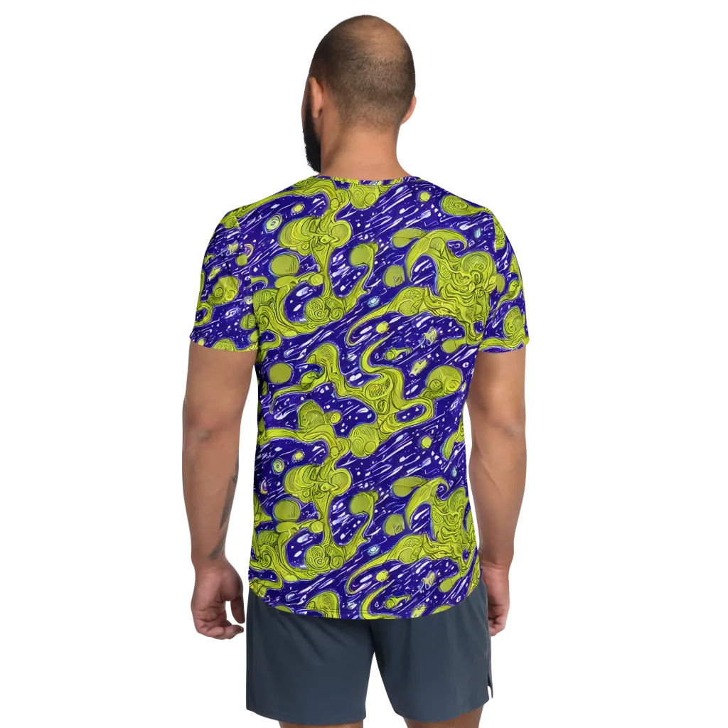 Lime Current on Men's Athletic T-Shirt — Back