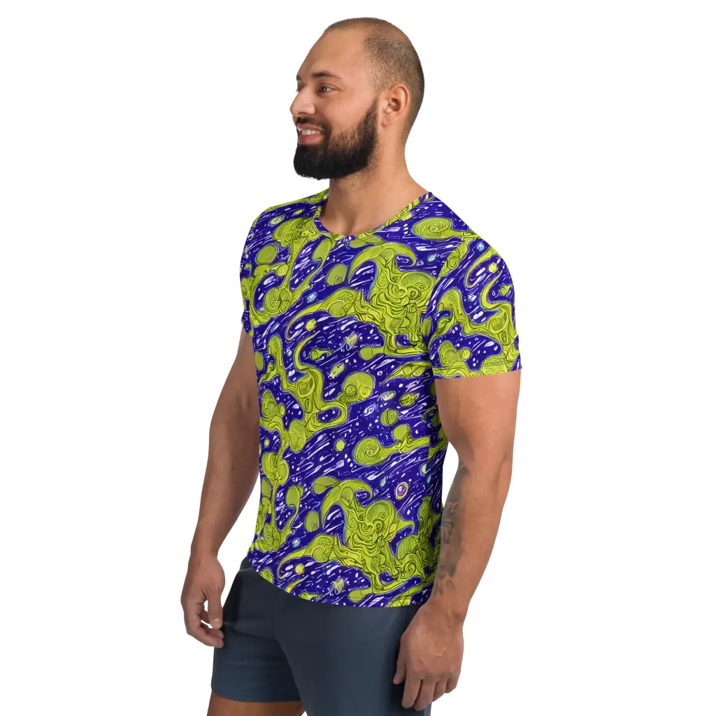 Lime Current on Men's Athletic T-Shirt — Left