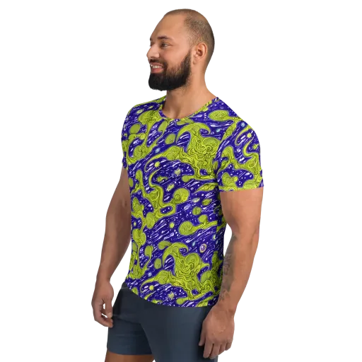 Lime Current on a Men's Athletic T-Shirt