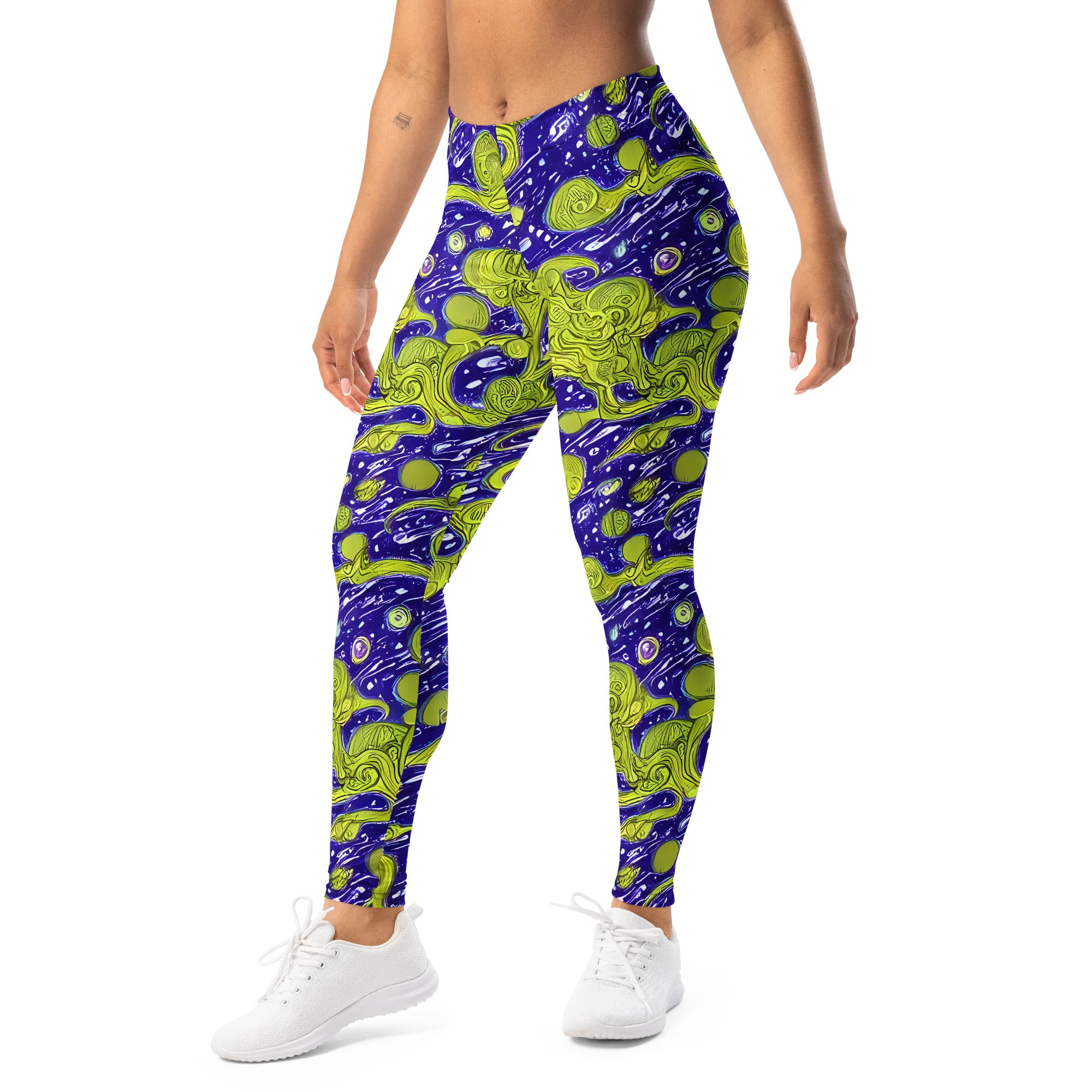Lime Current on Leggings — Left Front