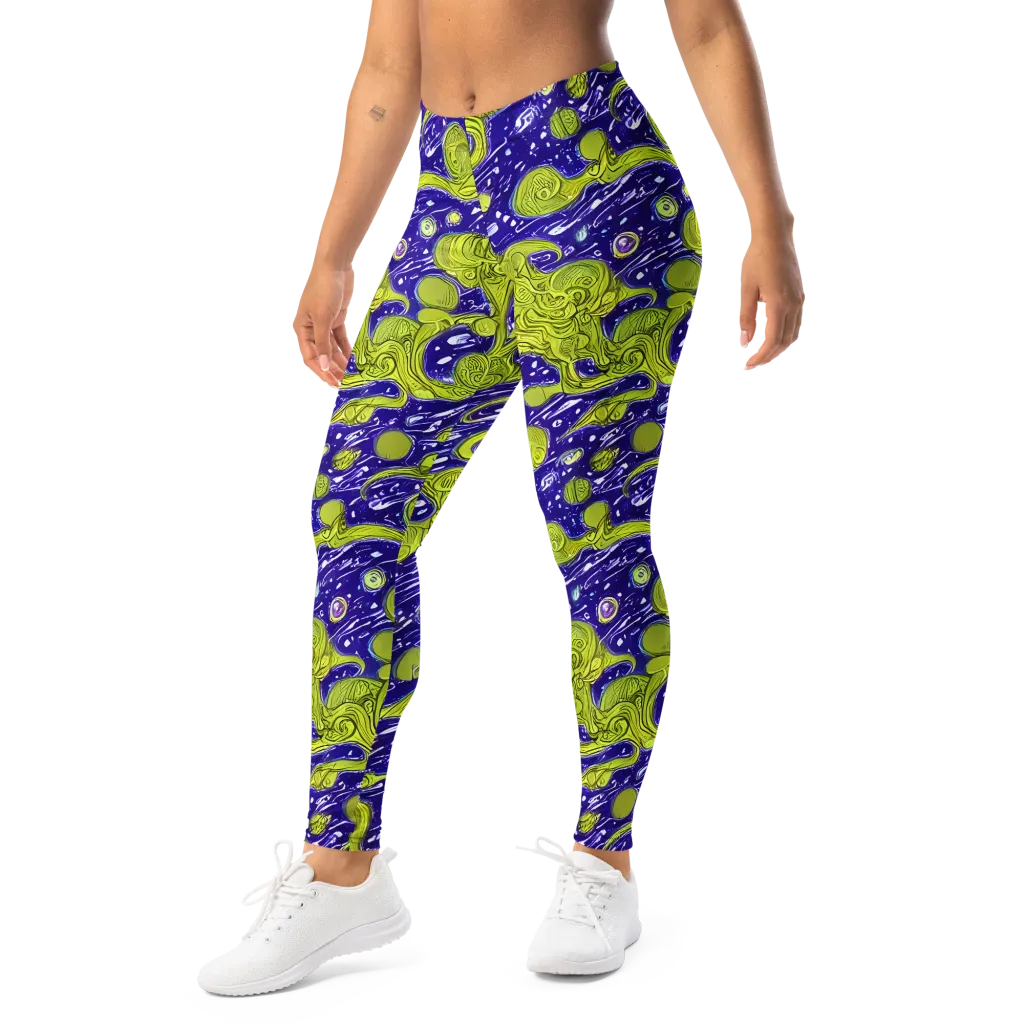 Lime Current on Leggings — Left Front