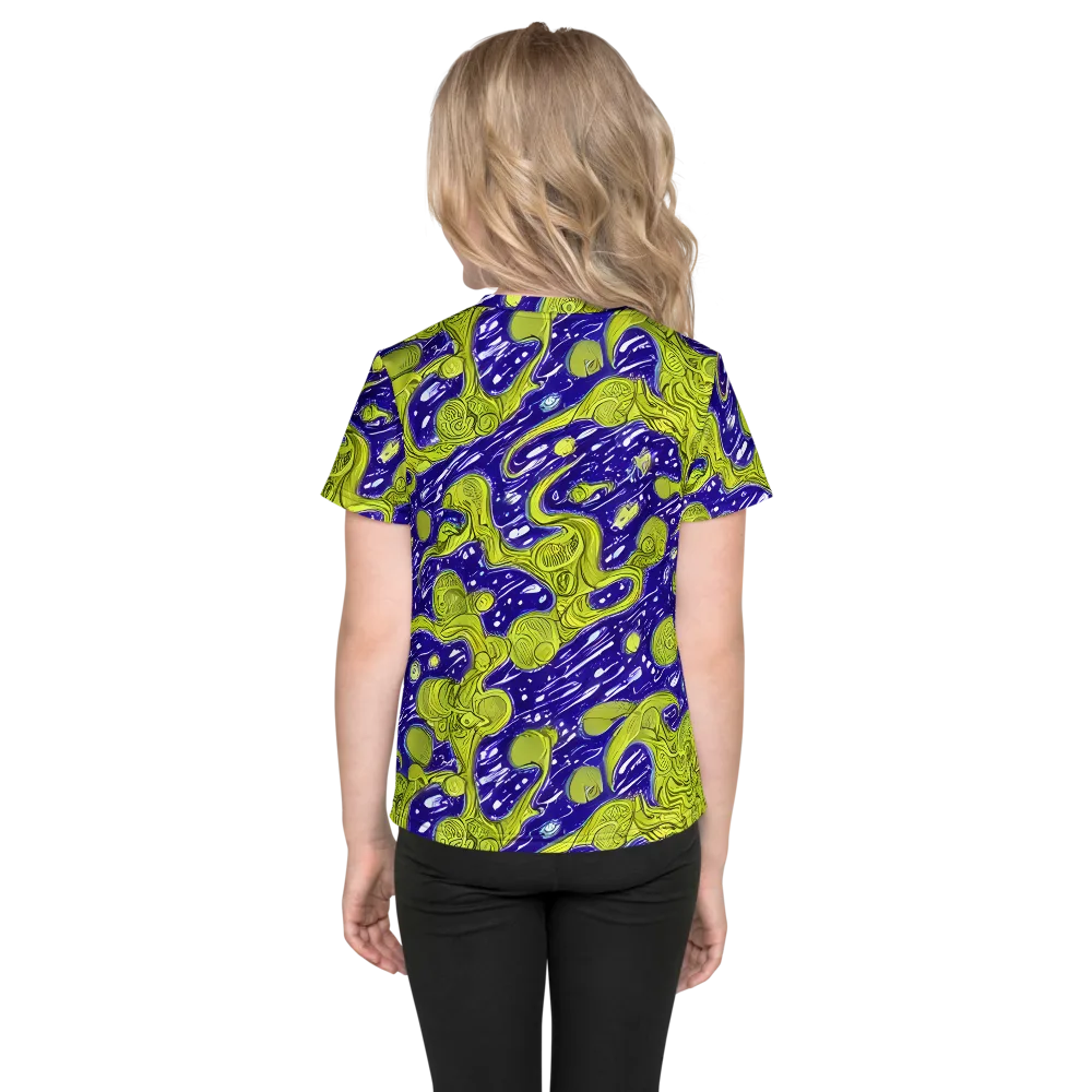 Lime Current on Kids Crew Neck T-Shirt — Back
