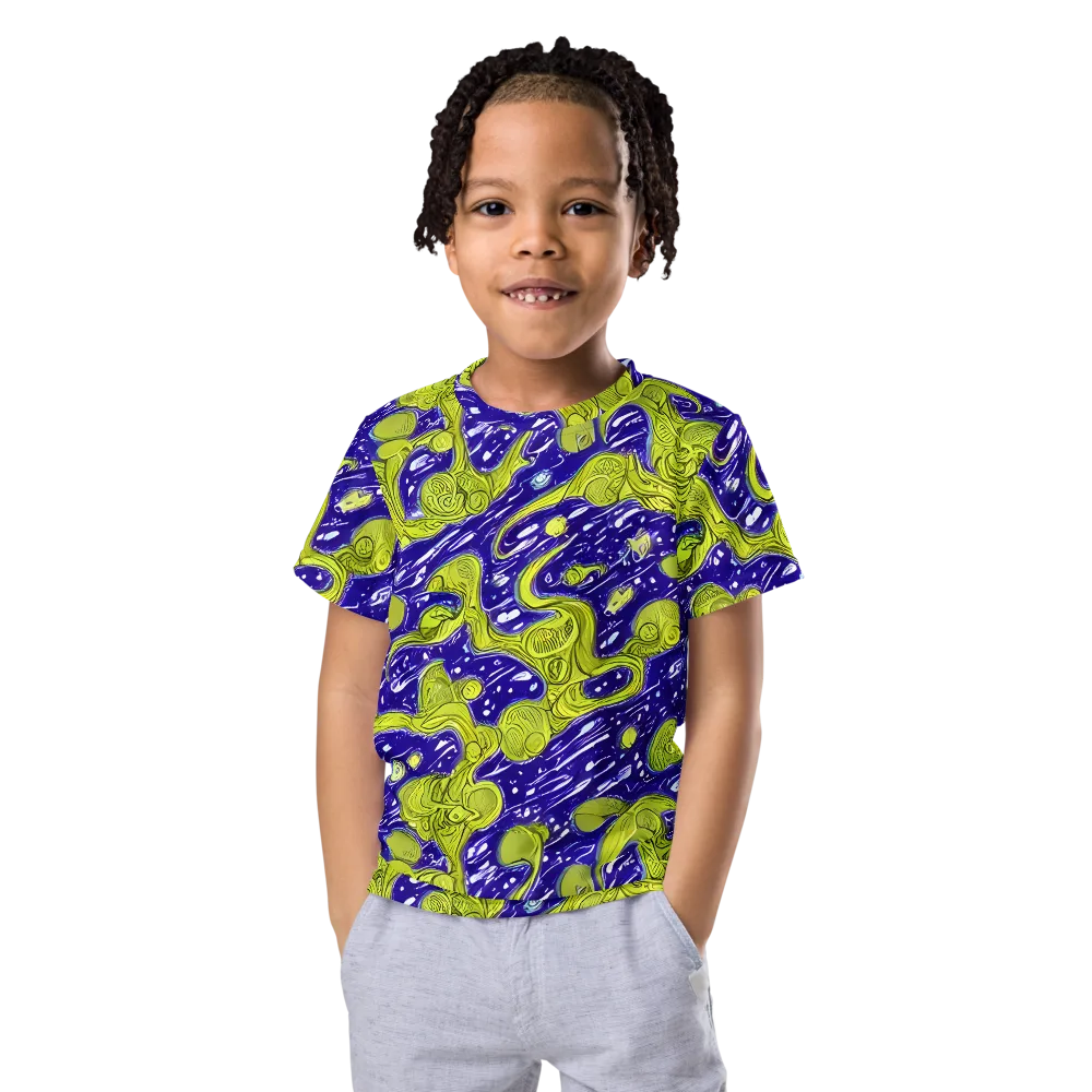 Lime Current on Kids Crew Neck T-Shirt — Front