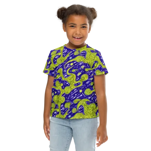 Lime Current on a Kids Crew Neck T-Shirt