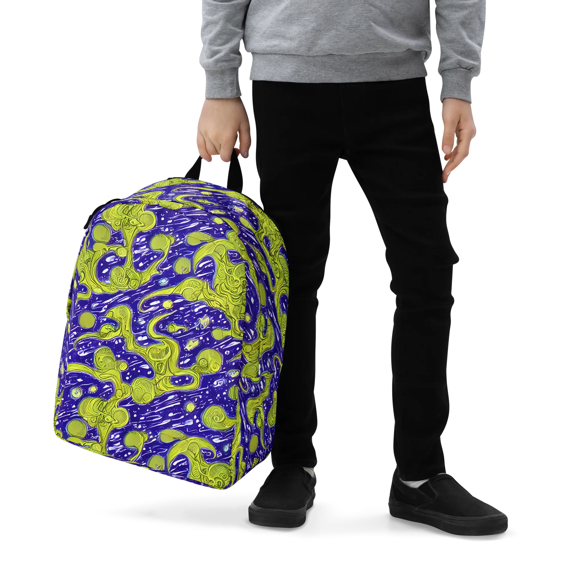 Lime Current on Minimalist Backpack — Zoomed-in
