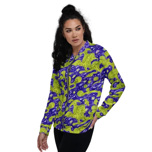 Lime Current on a Bomber Jacket