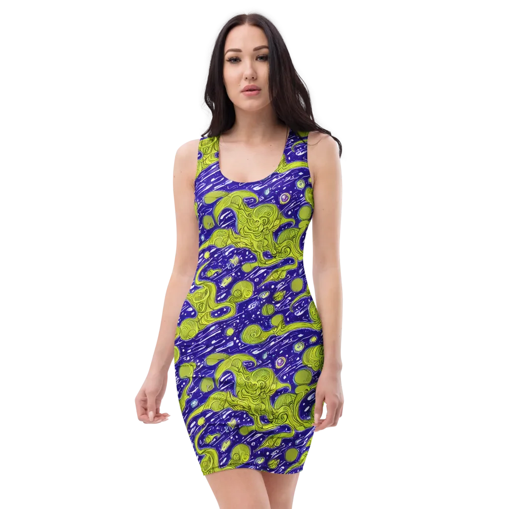 Lime Current on Bodycon Dress — Front