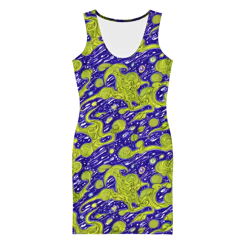 Lime Current on Bodycon Dress — Front