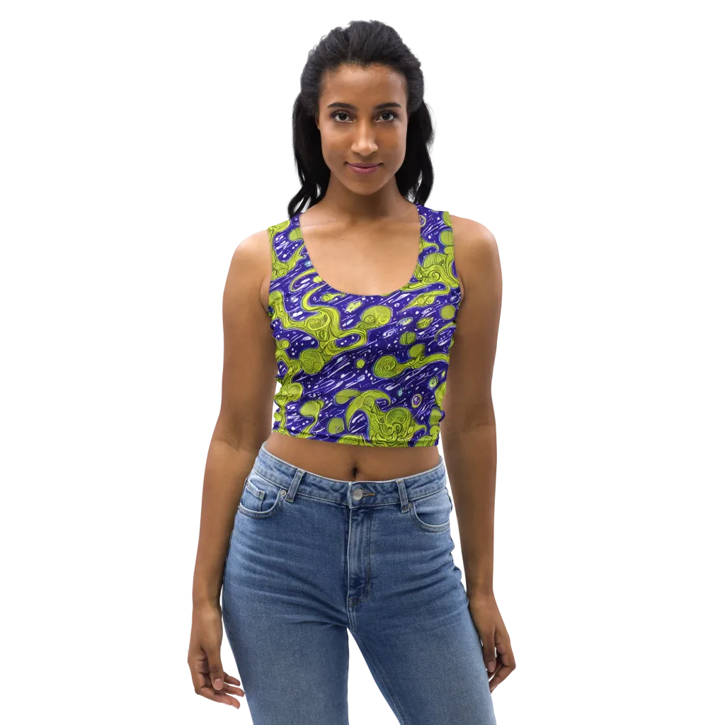Lime Current on Crop Top — Front