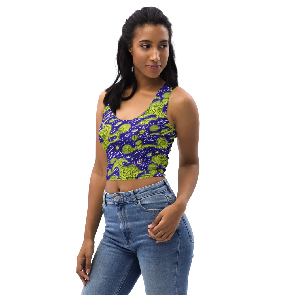 Lime Current on Crop Top — Left Front