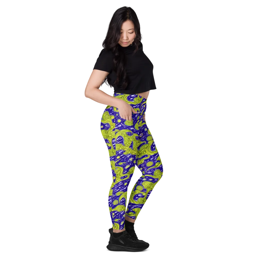 Lime Current on Leggings with Pockets — Right