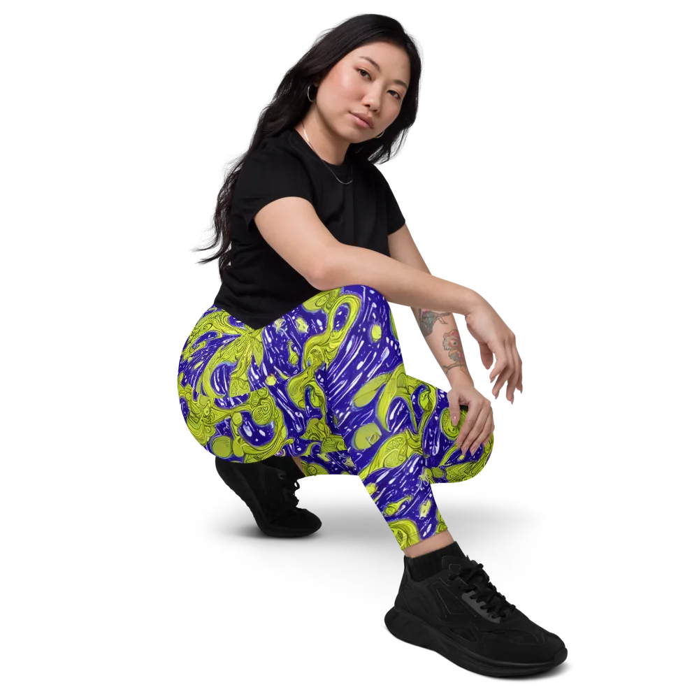 Lime Current on Leggings with Pockets — Right Front