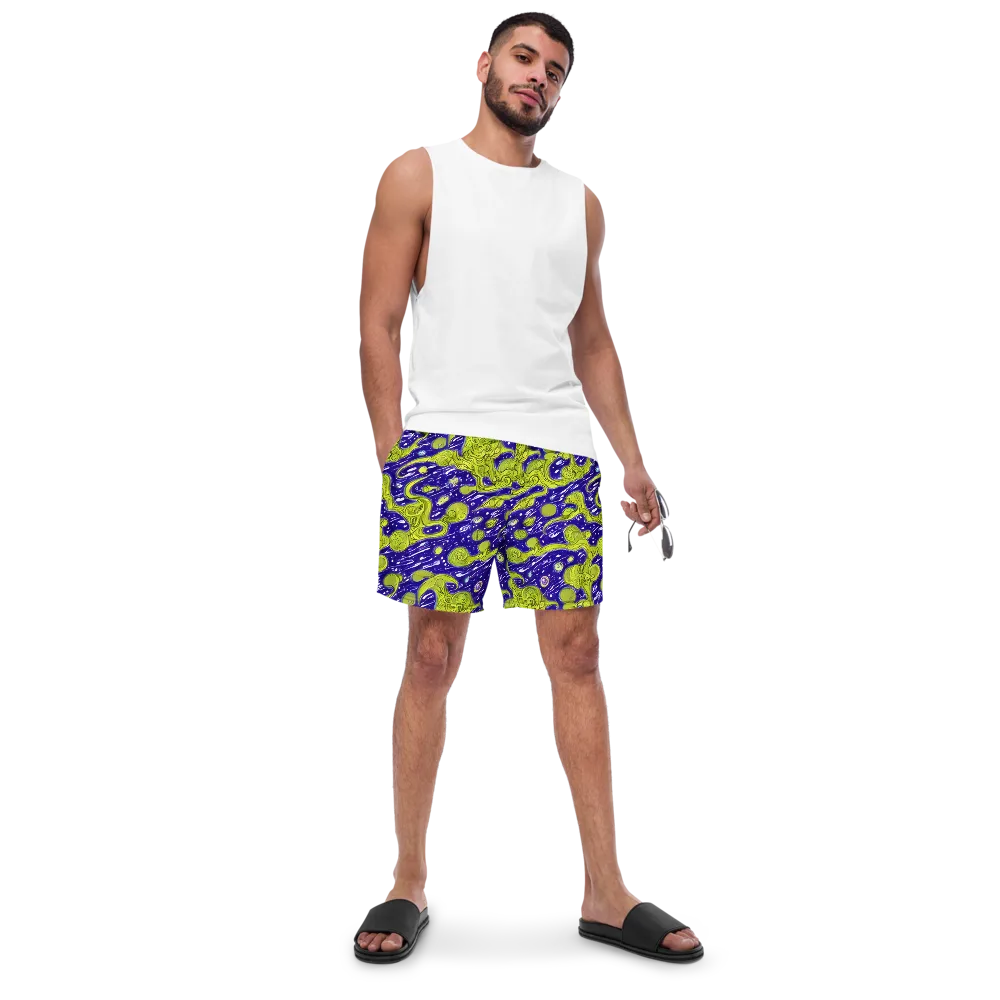 Lime Current on Swim Trunks — Front