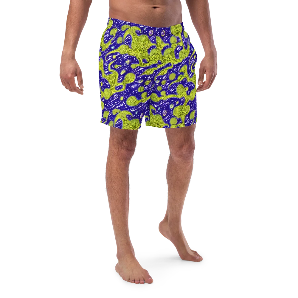 Lime Current on Swim Trunks — Front