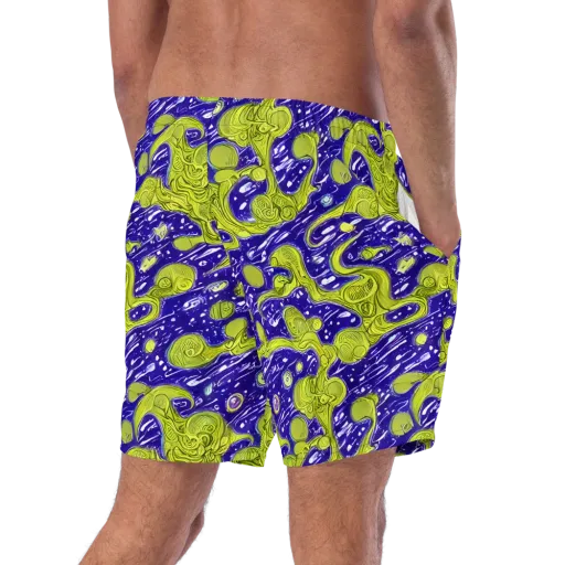 Lime Current on a Swim Trunks