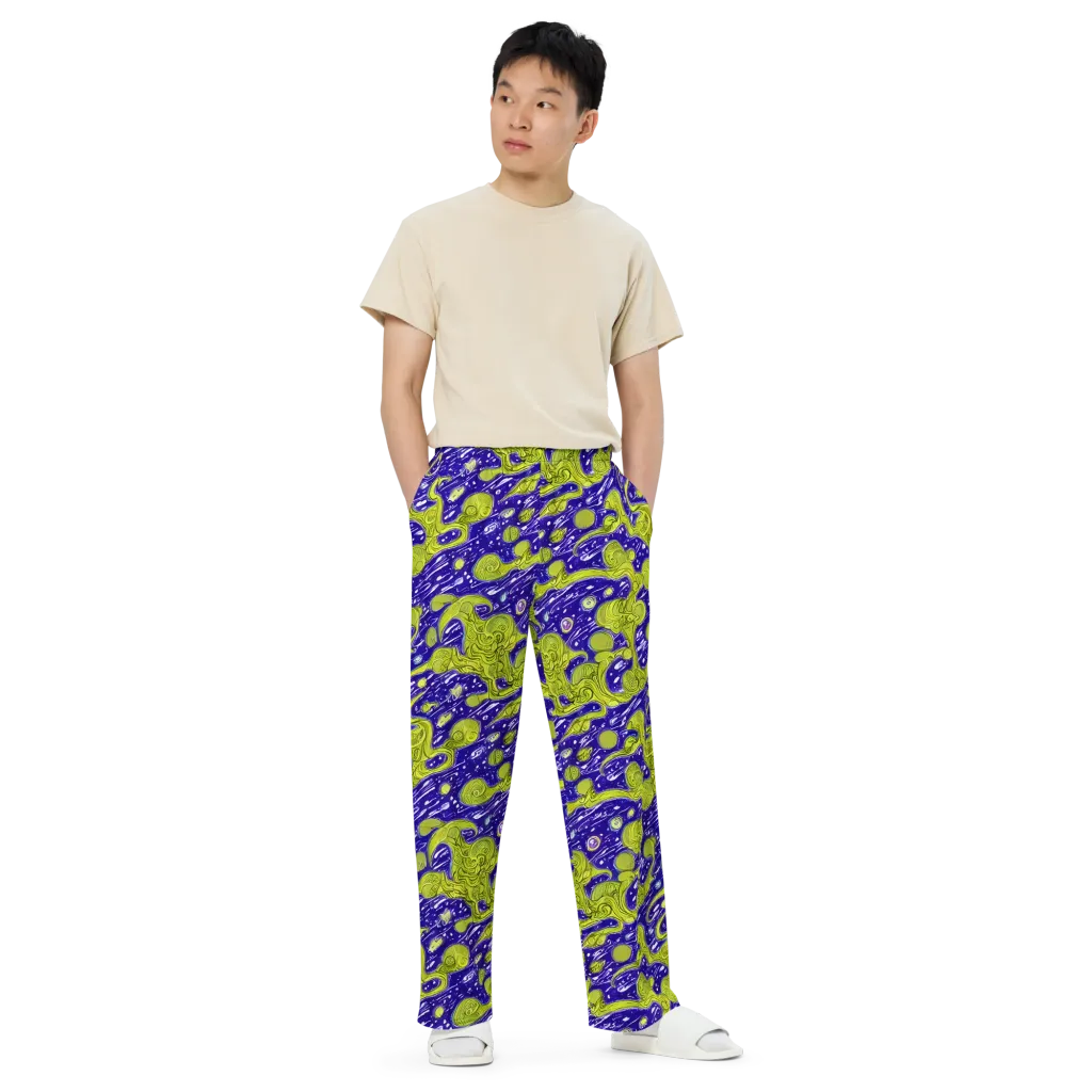 Lime Current on Wide-Leg Pants — Front