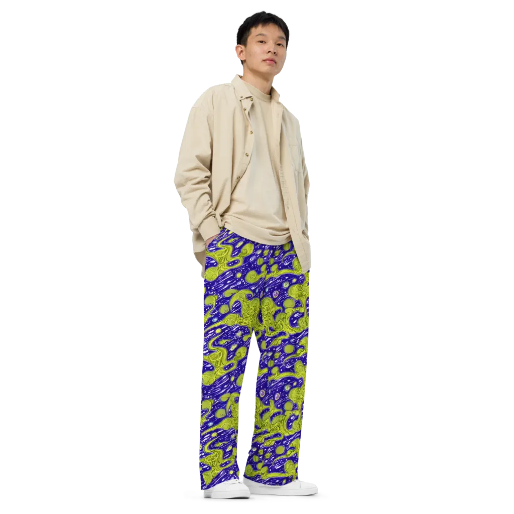 Lime Current on Wide-Leg Pants — Right Front