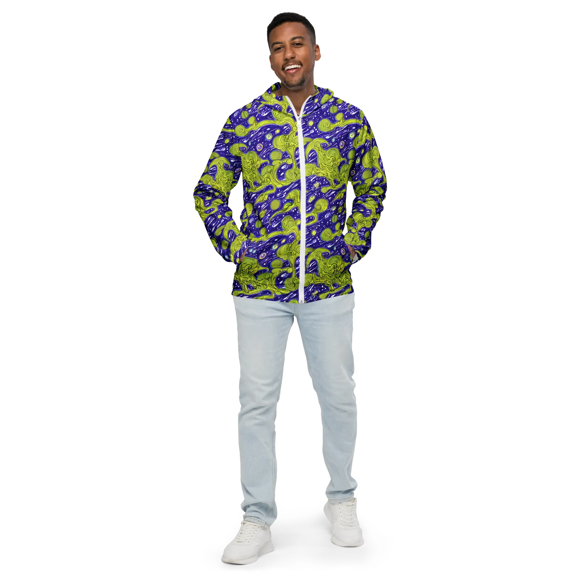 Lime Current on Men's Windbreaker — Front