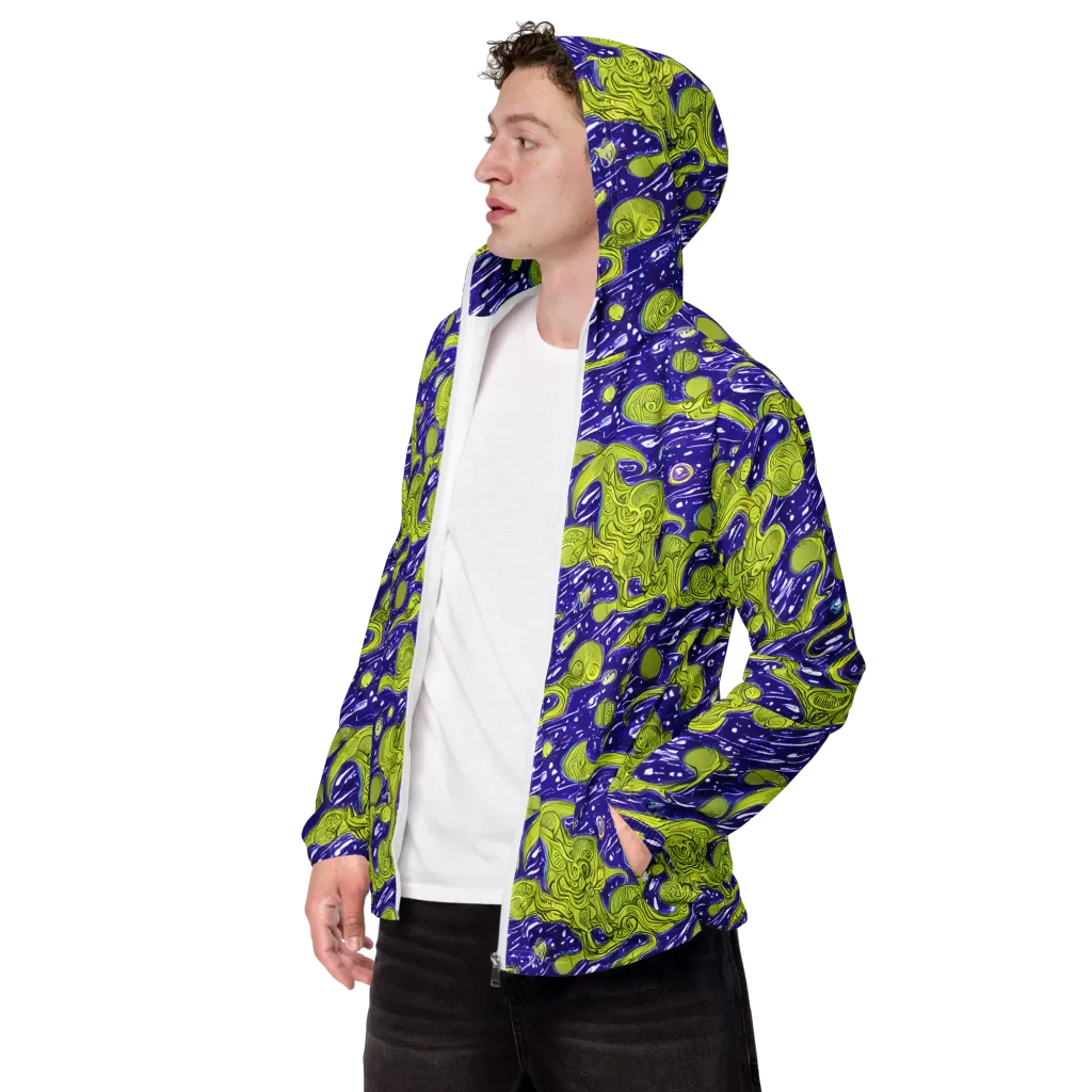 Lime Current on Men's Windbreaker — Left Front