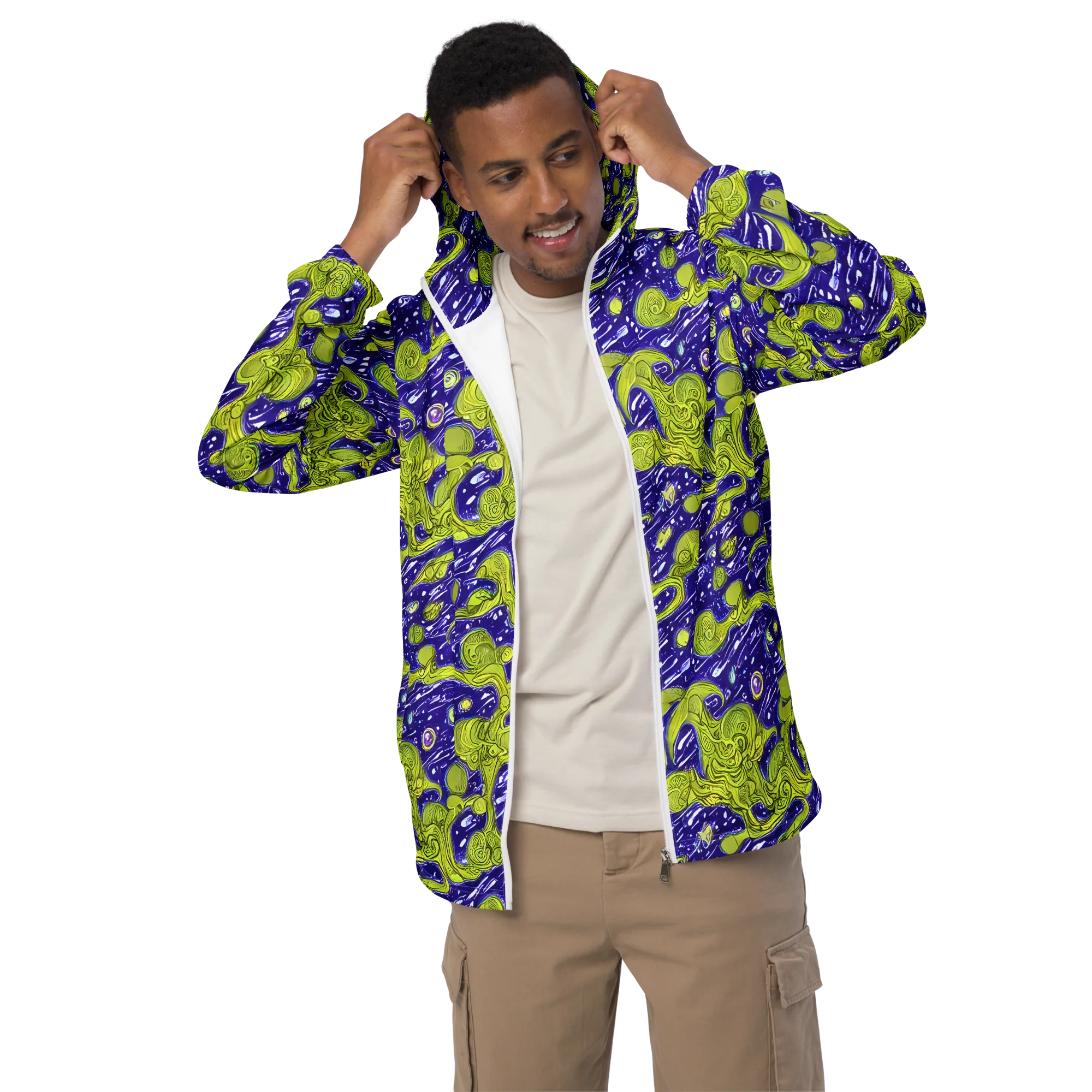Lime Current on Men's Windbreaker — Front