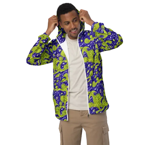 Lime Current on a Men's Windbreaker
