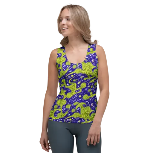 Lime Current on a Women's Tank Top