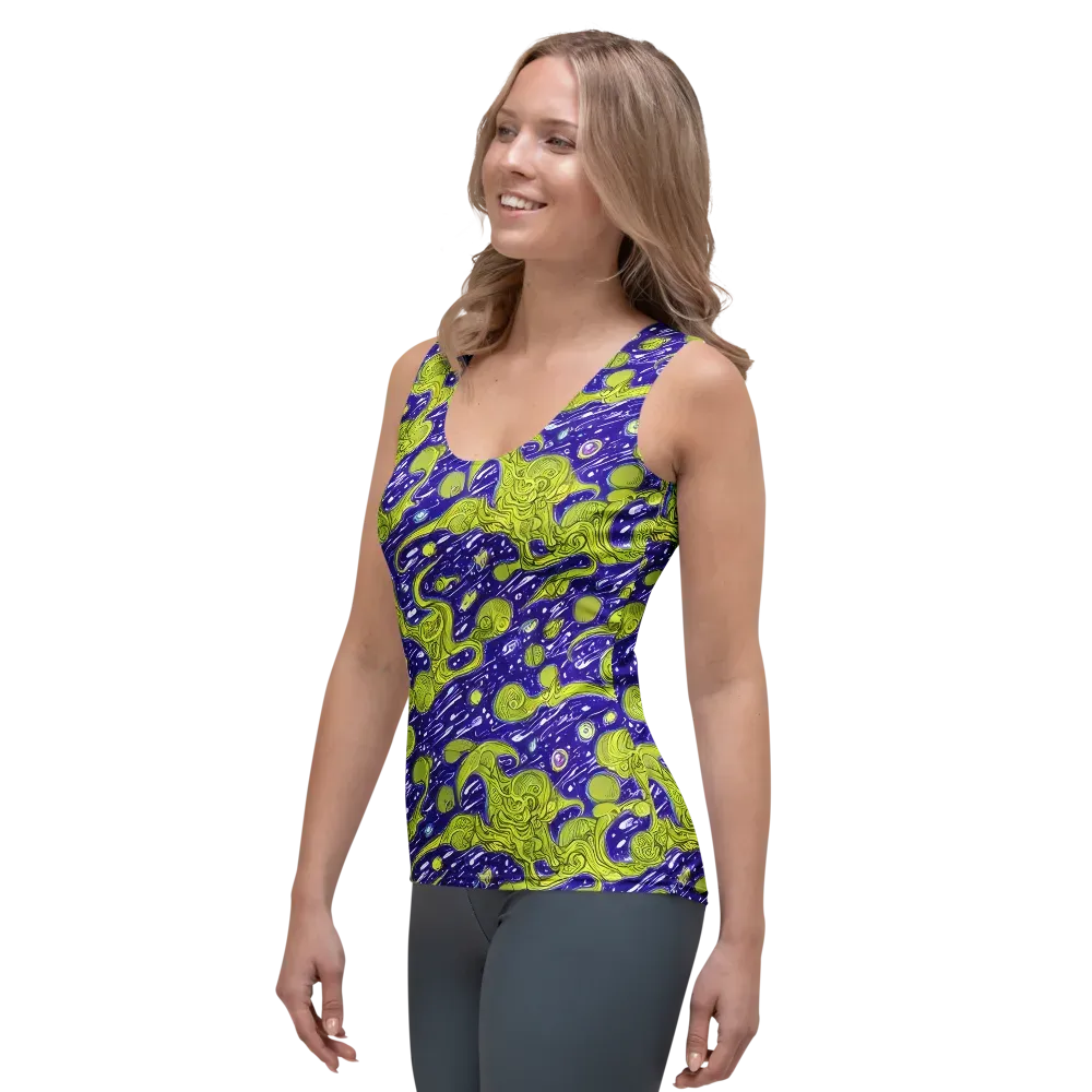 Lime Current on Women's Tank Top — Left Front