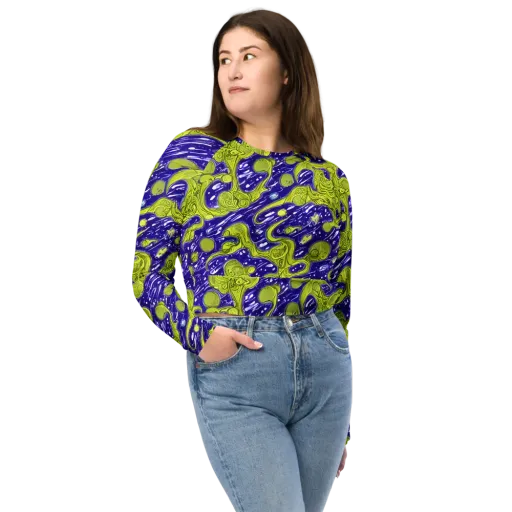 Lime Current on a Long Sleeve Crop Top