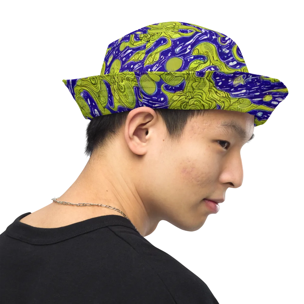 Lime Current on Reversible Bucket Hat — Right Outside