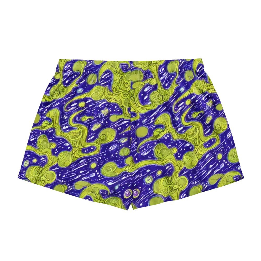 Lime Current on Women's Pajama Shorts — Back