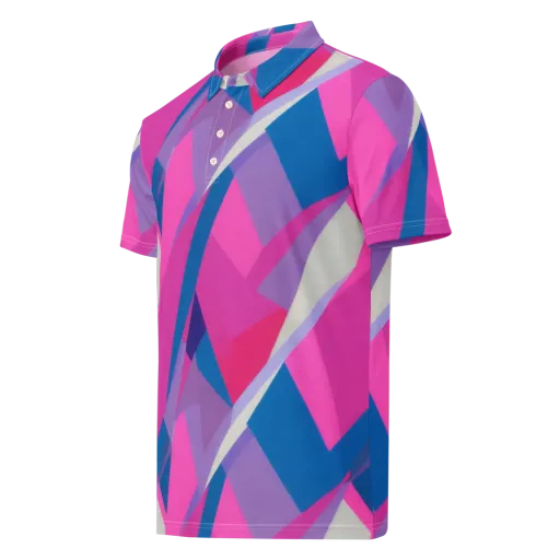 Chromatic Angles on a Men's Slim Fit Polo Shirt