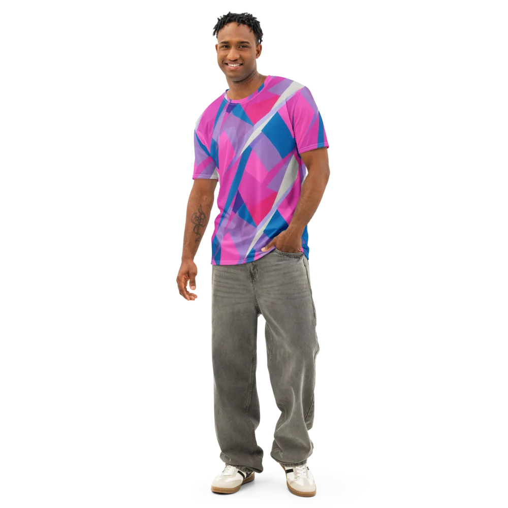 Chromatic Angles on Men's Cotton Crew Neck T-Shirt — Front