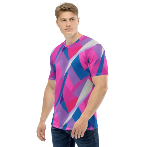 Chromatic Angles on a Men's Crew Neck T-Shirt