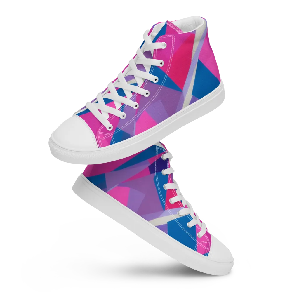 Chromatic Angles on Men's High Top Canvas Shoes — Front
