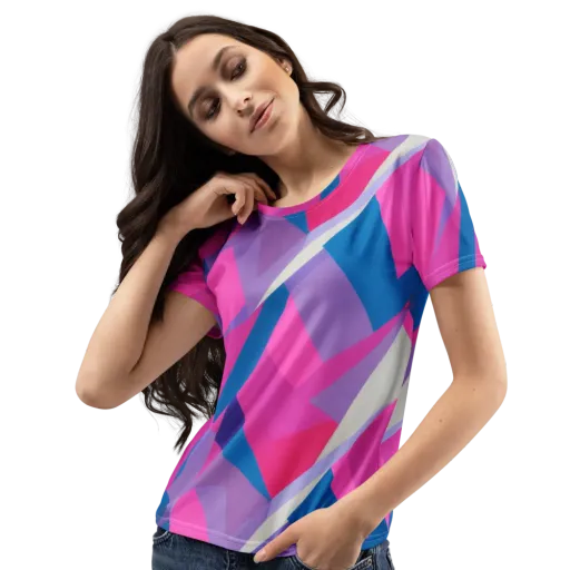 Chromatic Angles on a Women's Crew Neck T-Shirt